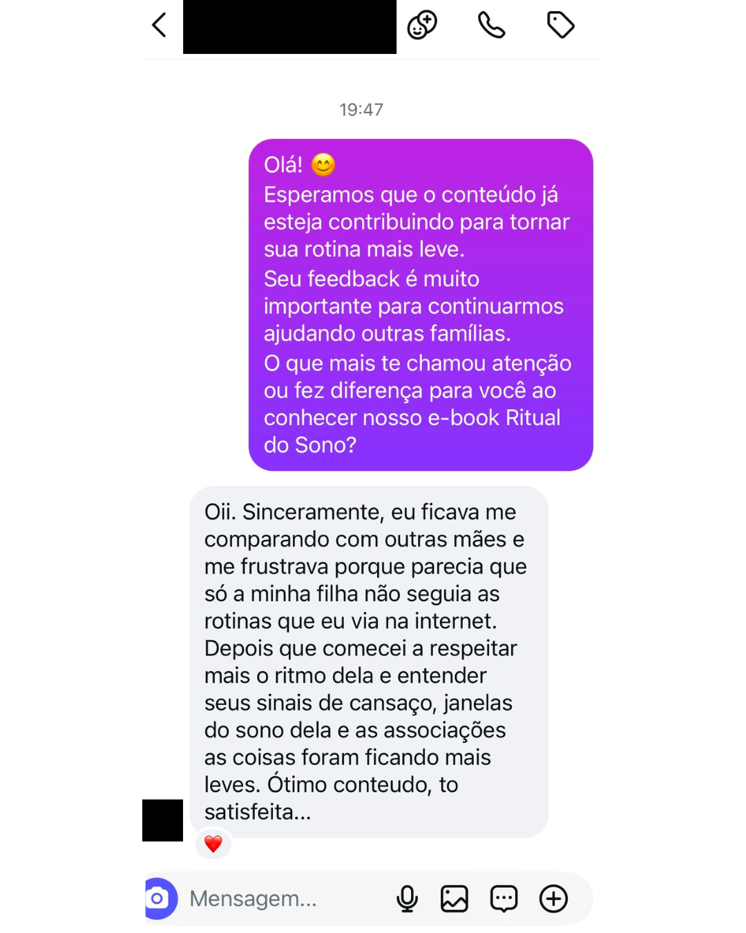 Depoimento de mãe que usou o Ritual do Sono