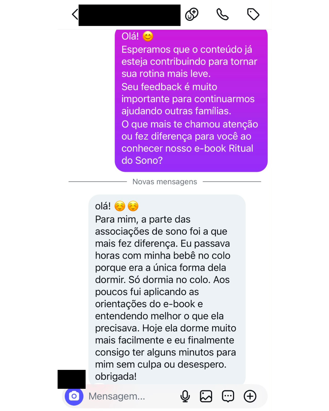 Depoimento de mãe que usou o Ritual do Sono